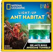 National Geographic Ant Farm Kit - Light-Up Ant Terrarium with Built-in Magnifiers, Tunnel Starter Tool & More, Ant Colony, Ant Habitat, Ant House for Kids