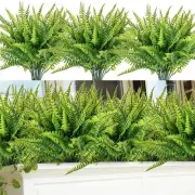 12 Bundles Artificial Outdoor Plants Greenery Fake Boston Fern Bushes Artific...