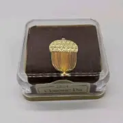 Vintage Hallmark Cloisonné Acorn Autumn Fall Lapel Pin W/Original Box & Tag