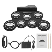 Portable Electronic Drum Compact Size 7 Pads Roll Up Folding Drum Set +Drumstick