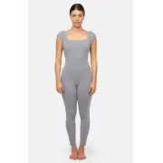 LACAUSA Womens Flow Yoga Gai Unitard Medium Grey Granite Medium Jumpsuit NWT