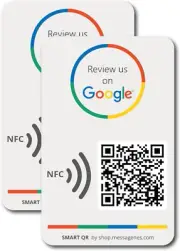 | Review Us on Google QR Code Stickers | Reusable Smart QR Code and NFC | Pack 2