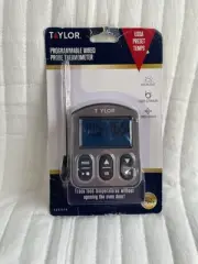 TAYLOR Digital Wired Probe Meat Thermometer w/Timer Programmable New in Package