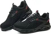[DINGGU] Steel Toe Shoes for Men Women Non Slip Work Shoes,Mens Comfortable Safety Composite Toe Sneakers Lightweight