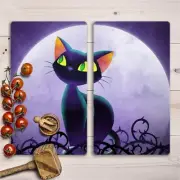 Glass Chopping Worktop Saver Plate Kitchen 2x30x52 Abstract Animal Cat