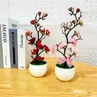 Bonsai Bonsai Silk Flowers Silk Flower Potted Plants Mini Artificial Plum Home