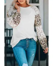 GGP Leopard Print Bubble Sleeve Top S