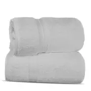 Soft & Absorbent Premium Cotton Turkish Towels (White, 2-Piece Bath Sheets)