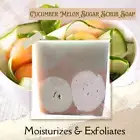 Handmade Cucumber Melon Sugar Scrub Soap. Exfoliates, Moisturizing.