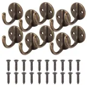 10pcs Hanging Cast Iron Single Hook Clothes Hat Coat Robe Wall Door Hangers Hook
