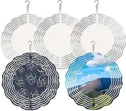 5PCS Sublimation Wind Spinner Blanks 8 Inch Sublimation Blanks Products Stainless Steel Metal Indoor Outdoor Garden Decoration for Heat Press Transfer Sublimation Blank Wind Spinners