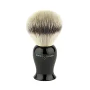 Edwin Jagger Shaving Brush Silver Tip Synthetic Medium Ebony NEW