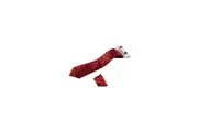 Mens Red & Black Boho Paisley Matching Neck Tie, Pocket Square, Cuff Links And Tie Clip Set