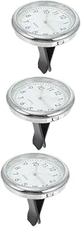 ULTECHNOVO 3 Sets Car Luminous Clock Adhesive Auto Clocks Mini Adhesive Clock Automatic Auto Mini Dashboard Clock Analog Clock for Car Dash Chain for Pocket Watch Car Clock Glass White