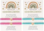 [Long tiantian] Back to School Kindergarten Bracelet Mommy and Me First Day of School Bracelets Mom and Me/Daughter/Son Kindergarten Bracelets for Women Men