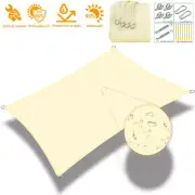 300D Waterproof Gray&Beige Square Rectangular Shade Sail, Swimming Pool Awning,