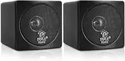 Pyle Home PCB3BK 3-Inch 100-Watt Mini Cube Bookshelf Speakers - Pair (Black) (Pair)
