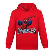 Children's Boys Girls Spiderman Print Hoodies Casual Hooded Pullover Sweatshirt Tops Christmas Gifts - 4 red 140cm