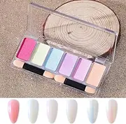 6 Colors Mirror Effect Nail Powder Metallic Chrome Powder Shiny Nail Glitter Powder Nail Art Pigment Powder with Eyeshadow S s DIY Nail Decoration Multicolor GT-01