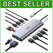 Premium Aluminum 14-Port USB-C Dock with Dual 4K HDMI for Seamless Connectivity
