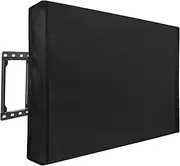 EZONEDEAL Outdoor TV Cover Heavy Duty Oxford Waterproof Dustproof Anti UV Durable Patio Outside Television Cover TV Screen Full Protector Covers-Black (Black 55-58 inch)