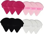 Minkissy 12pcs Triangle Face Powder Cotton Makeup Sponges for Foundation Concealer Blush Breathable Easy Clean