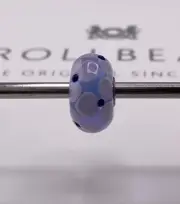 Trollbeads Glass Flower Bead – Purple Petals on Blue Core – Retired– New