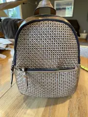 Patricia Nash Woven Collection Jacini Brown Leather Backpack NWT SAND $249