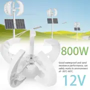 800W Wind Generator 5 Blades Wind Turbine With MPPT Boost Charge Controller 12V