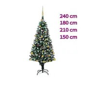 Christmas Tree 2.4M/2.1M/1.8M/1.5M LED Xmas Tree Decoration with Lights vidaXL