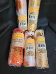 Lot of 24 Autumn Crafting Items Ribbons, Napkins, Leaves, Mini Lights