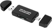High- USB Micro USB Type-C/OTG Card Reader Writer TF SD Card Writer 3 in 1 OTG Card Reader for PC Phones Black One Size