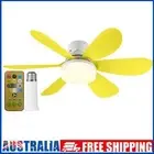 # Ceiling Fan LED Lamp E27 Socket Fan Light Remote 52cm (Yellow Crystal Shell)