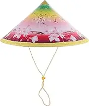 Angoily Chinese Fishing Hat Bamboo Woven Sun Hat Rain Blocking Exotic for Summer Protection Stage Performance
