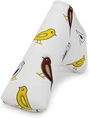 Golf Blade Putter Cover, Birdie Birds Golf Headcover Magnetic Closure Elegant Embroidery Premium Leather Golf Club Head Covers Putter Headcover for Blade for Golf Wood Club Covers