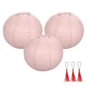 3 Pcs Light Pink Round Paper Lanterns 16 Inch Paper Lantern Party Decorations