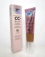 IT COSMETICS CC+ ILLUMINATION FULL COVERAGE CREAM SPF 50 DEEP 1.08 OZ BOXED