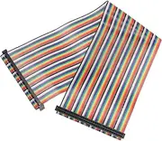 uxcell IDC Rainbow Wire Flat Ribbon Cable 2.54mm Pitch 60 Pin Connection Line FC Dual Female Black Connector for DIY Experiment 1 Ft Length 1 Pcs