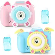 FUNNETOYU 1Pc Cartoon Dinosaur Camera Bubble Blower for Fully Automatic Light Machine Educational Bubble Maker for Outdoor Fun No Battery Required Includes Bubble Water