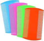 Bremorou 4 Pcs Lice Combs Double Sided Fine Tooth Comb Lice Comb For Dandruff Removal Thick Hair Tooth Head Nit Hair Combs For Adults Kids And Pet's Remove Head Lice Nits Fleas(4 Colors)