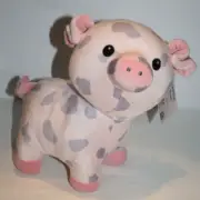 Walmart Pink Pig 11" Plush Gray Spots Spotted Stuffed Animal Soft Toy 333557