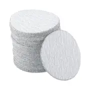 Sandpaper Round Flocking 2.95"x2.95" P100 50 Pcs Gray Hook & Loop Sanding Sheets
