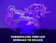 Unicorn Personalized Night Lamp - FREE Engraved Name - Kids Room LED Night Light