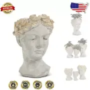 Classic 10'' Greco-Roman Face Planter - Perfect for Indoor and Outdoor Use!
