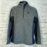 Spyder Outbound Half Zip Mid Weight Pullover Mens Size Small Charcoal Gray Black