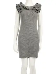 Grey Wool Knitted Mini Dress