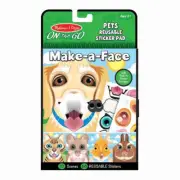 Melissa & Doug - On The Go - Make a Face Reusable Stickers - Pets MND30512