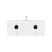 CIBO 1200mm White Freshwater Wall Hung Bathroom Vanity With Black Handles