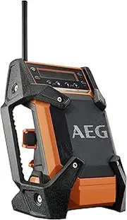 AEG Construction site Radio with DAB+ FM 18 V for Mains or Battery Operation, Robust housing, Without Battery - BR1218C-0