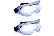 2x Safetyware Ventilated Eye Protection Clear Anti Fog Lab Safety Goggles Glasses Protective Eyewear